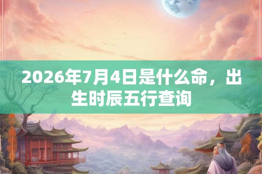 2026年7月4日是什么命，出生时辰五行查询