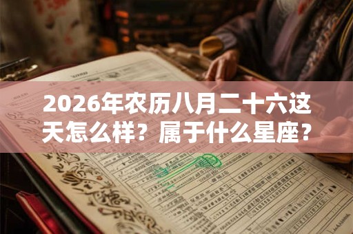 2026年农历八月二十六这天怎么样？属于什么星座？
