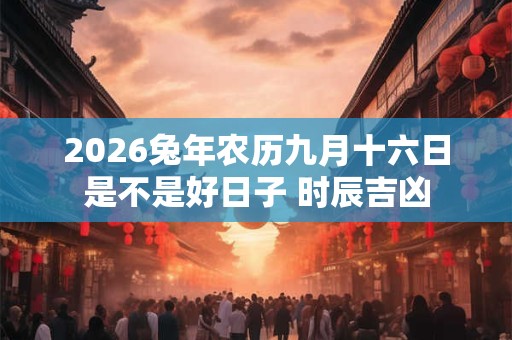 2026兔年农历九月十六日是不是好日子 时辰吉凶 2026兔年农历九月十六日是不是好日子 时辰吉凶