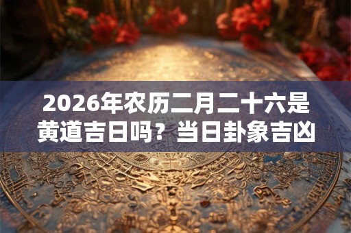 2026年农历二月二十六是黄道吉日吗?当日卦象吉凶 2026年农历二月二十六是黄道吉日吗?当日卦象吉凶