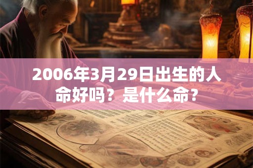 2006年3月29日出生的人命好吗？是什么命？