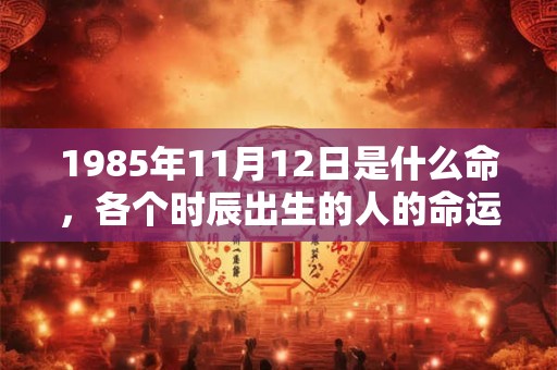 1985年11月12日是什么命，各个时辰出生的人的命运