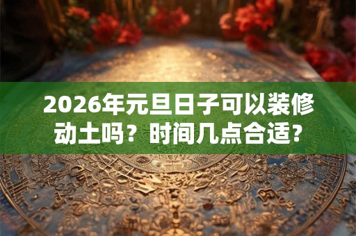 2026年元旦日子可以装修动土吗?时间几点合适? 2026年元旦日子可以装修动土吗?时间几点合适?