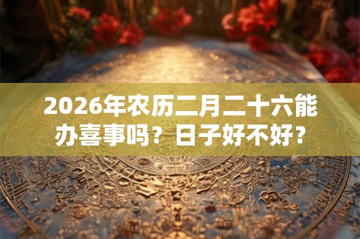 2026年农历二月二十六能办喜事吗？日子好不好？