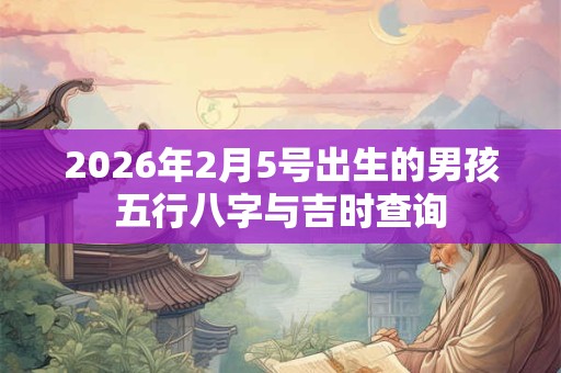 2026年2月5号出生的男孩五行八字与吉时查询
