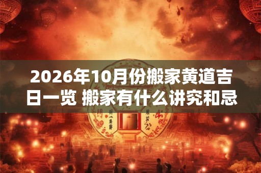 2026年10月份搬家黄道吉日一览 搬家有什么讲究和忌讳 2026年10月份搬家黄道吉日一览 搬家有什么讲究和忌讳