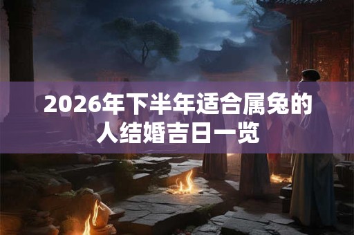 2026年下半年适合属兔的人结婚吉日一览