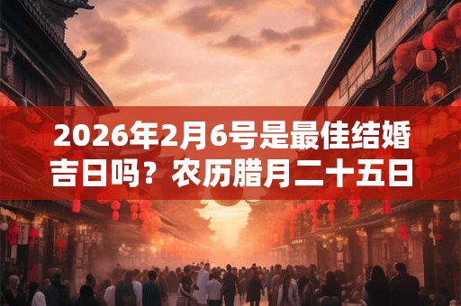 2026年2月6号是最佳结婚吉日吗?农历腊月二十五日子如何? 2026年2月6号是最佳结婚吉日吗?农历腊月二十五日子如何?
