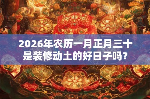 2026年农历一月正月三十是装修动土的好日子吗? 2026年农历一月正月三十是装修动土的好日子吗?
