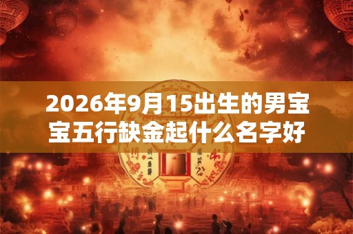 2026年9月15出生的男宝宝五行缺金起什么名字好