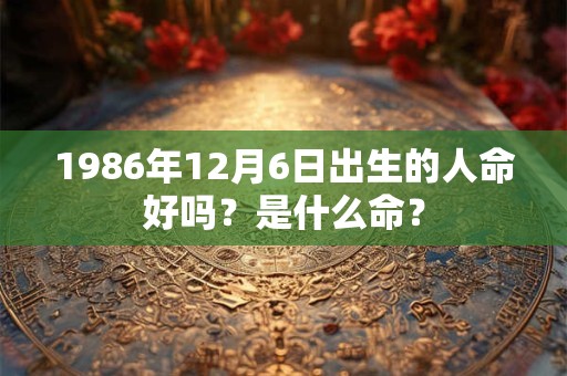 1986年12月6日出生的人命好吗？是什么命？