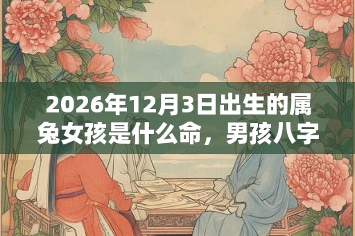 2026年12月3日出生的属兔女孩是什么命，男孩八字命运分析