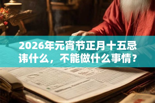 2026年元宵节正月十五忌讳什么,不能做什么事情? 2026年元宵节正月十五忌讳什么,不能做什么事情?