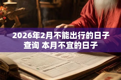2026年2月不能出行的日子查询 本月不宜的日子