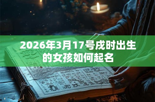 2026年3月17号戌时出生的女孩如何起名