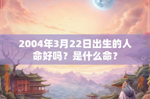 2004年3月22日出生的人命好吗？是什么命？