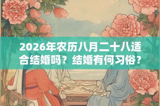 2026年农历八月二十八适合结婚吗？结婚有何习俗？