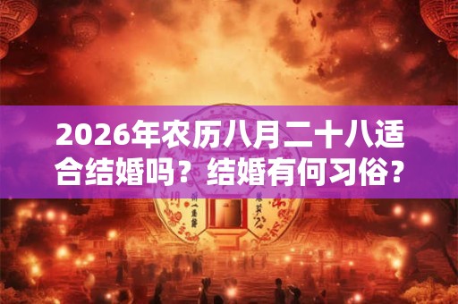 2026年农历八月二十八适合结婚吗？结婚有何习俗？