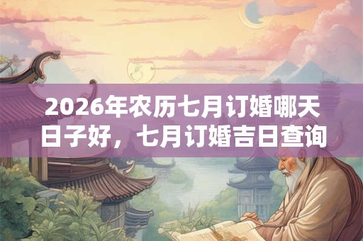 2026年农历七月订婚哪天日子好，七月订婚吉日查询