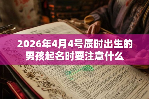 2026年4月4号辰时出生的男孩起名时要注意什么 2026年4月4号辰时出生的男孩起名时要注意什么