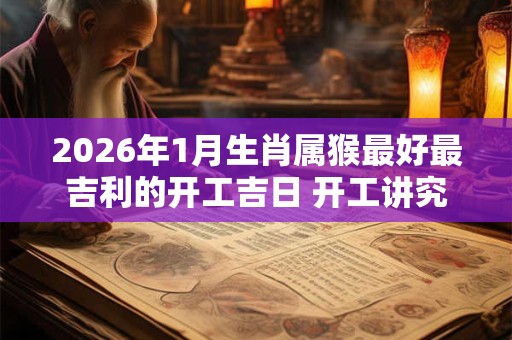 2026年1月生肖属猴最好最吉利的开工吉日 开工讲究事项