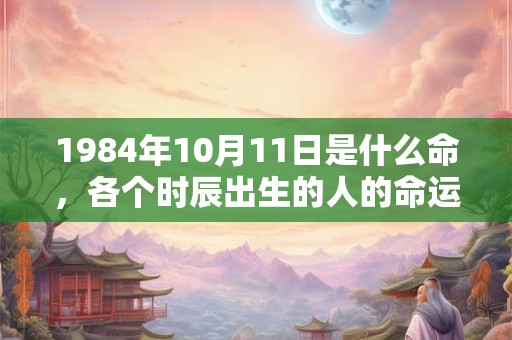 1984年10月11日是什么命，各个时辰出生的人的命运