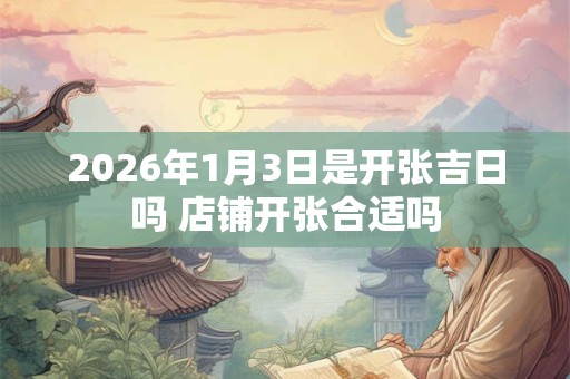 2026年1月3日是开张吉日吗 店铺开张合适吗