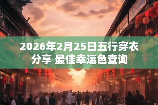 2026年2月25日五行穿衣分享 最佳幸运色查询