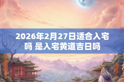 2026年2月27日适合入宅吗 是入宅黄道吉日吗