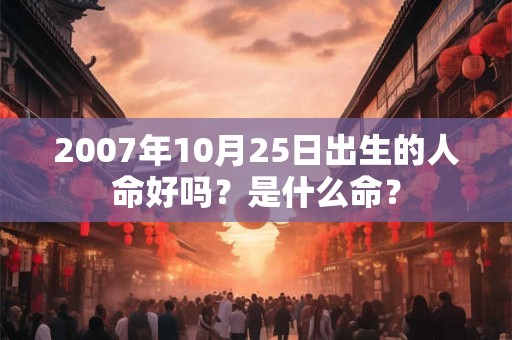 2007年10月25日出生的人命好吗？是什么命？