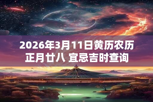 2026年3月11日黄历农历正月廿八 宜忌吉时查询 2026年3月11日黄历农历正月廿八 宜忌吉时查询