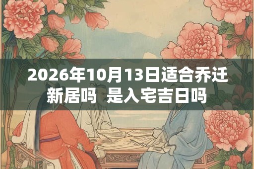 2026年10月13日适合乔迁新居吗 是入宅吉日吗 2026年10月13日适合乔迁新居吗 是入宅吉日吗