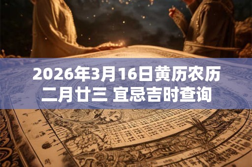 2026年3月16日黄历农历二月廿三 宜忌吉时查询