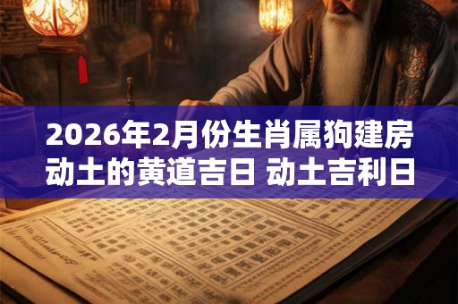 2026年2月份生肖属狗建房动土的黄道吉日 动土吉利日子