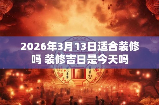 2026年3月13日适合装修吗 装修吉日是今天吗