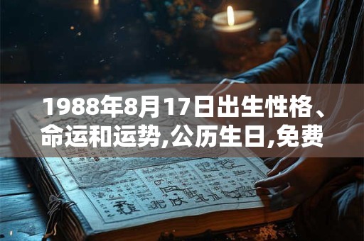 1988年8月17日出生性格、命运和运势,公历生日,免费算命