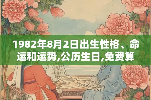 1982年8月2日出生性格、命运和运势,公历生日,免费算命