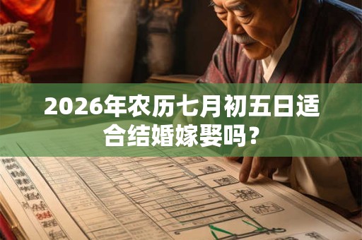 2026年农历七月初五日适合结婚嫁娶吗？