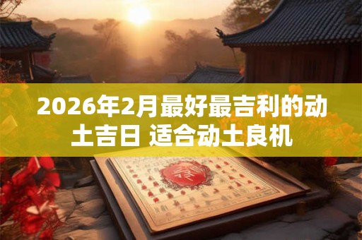 2026年2月最好最吉利的动土吉日 适合动土良机 2026年2月最好最吉利的动土吉日 适合动土良机