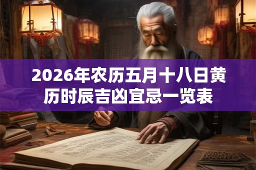 2026年农历五月十八日黄历时辰吉凶宜忌一览表