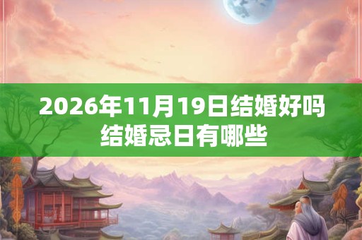 2026年11月19日结婚好吗 结婚忌日有哪些 2026年11月19日结婚好吗 结婚忌日有哪些