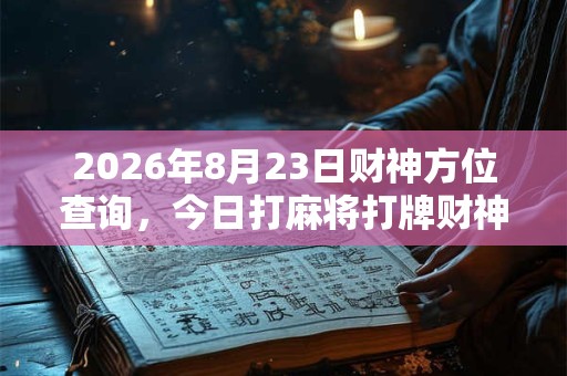2026年8月23日财神方位查询,今日打麻将打牌财神方位 2026年8月23日财神方位查询,今日打麻将打牌财神方位