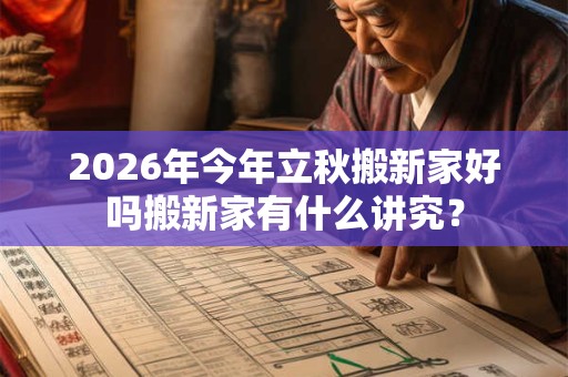 2026年今年立秋搬新家好吗搬新家有什么讲究？