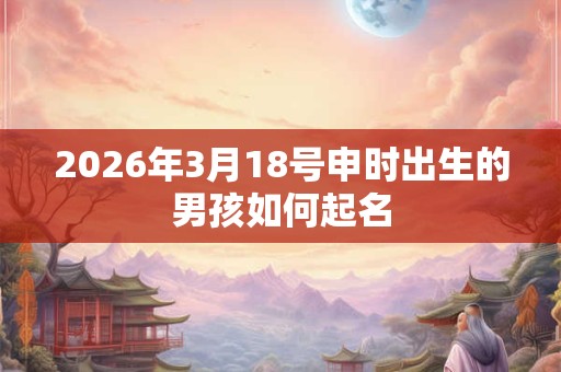 2026年3月18号申时出生的男孩如何起名