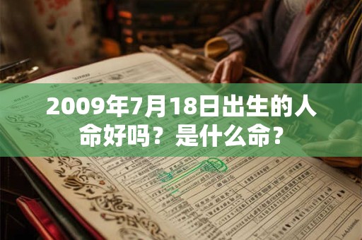2009年7月18日出生的人命好吗？是什么命？