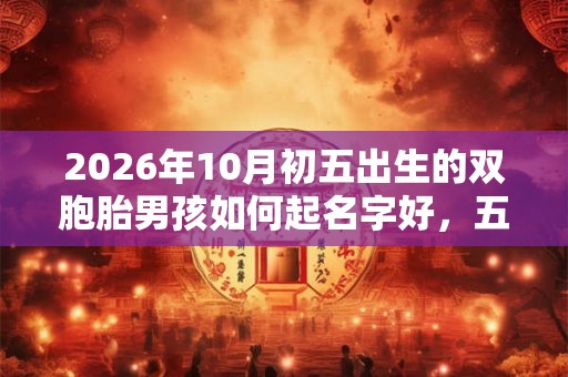 2026年10月初五出生的双胞胎男孩如何起名字好，五行属相是什么？