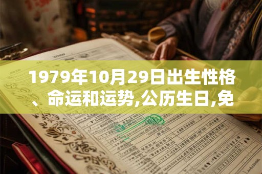 1979年10月29日出生性格、命运和运势,公历生日,免费算命