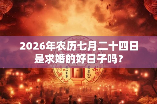2026年农历七月二十四日是求婚的好日子吗？