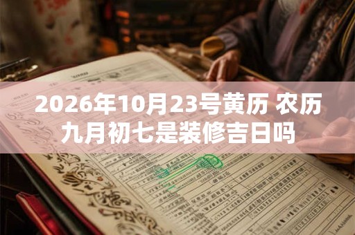 2026年10月23号黄历 农历九月初七是装修吉日吗