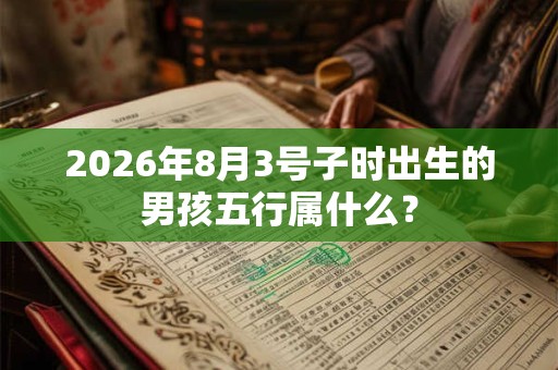 2026年8月3号子时出生的男孩五行属什么？